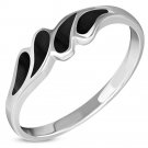Black Onyx Drops Silver Ring, Mix US Size, 925 Solid Sterling Silver