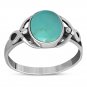 Celtic Knot Sterling Silver Turquoise Ring, MIX US Size, 925 Solid Silver