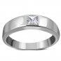 Simple Clear CZ Solid Band Silver Ring, MIX US Size, Sterling Silver