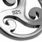 Tiny Celtic Triskele Triple Spiral Solid Silver Pendant