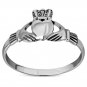Irish Claddagh Silver Ring, Mix-US-Size, Plain Solid Sterling Silver