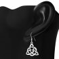 Celtic Knot Trinity Earrings, Solid Plain 925 Sterling Silver