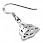 Celtic Knot Trinity Earrings, Solid Plain 925 Sterling Silver