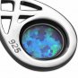 Long Celtic Knot Sterling Silver Pendant, set w Synthetic Opal