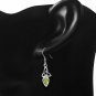 Celtic Trinity Triquetra Sterling Silver Earrings, set w Peridot CZ
