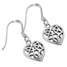 Heart Celtic Knot Silver Earrings, Plain Solid Silver, Irish Jewelry, ep186
