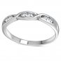 Stone Silver Ring, Mix-US-Size, with Clear CZ, 925 Solid Silver,