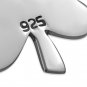 Small Shamrock Silver Pendant, Plain Solid Sterling Silver