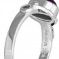 Amethyst Stone Celtic Style Silver Ring, size 8 US, Solid Sterling Silver