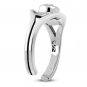 Evil Eye Silver Toe Ring, set w Clear CZ, 925 Solid Sterling Silver