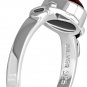 Garnet Stone Celtic Style Silver Ring, size 6 US, Solid Sterling Silver