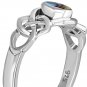 Celtic Knot Silver Ring, Mix-US-Size, w Abalone Shell, Solid Sterling Silver,