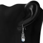 Celtic Knot Stone Sterling Silver Earrings, w Rainbow Moonstone, Solid Silver.