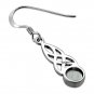 Celtic Knot Stone Sterling Silver Earrings, w Rainbow Moonstone, Solid Silver.