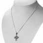 Small Celtic Trinity Knot Cross Silver Pendant, Solid Silver