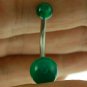 Green Agate Belly Button Navel Ring, 316L Surgical Steel