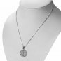 CELTIC KNOT ROUND SILVER PENDANT, PLAIN SOLID STERLING SILVER, pn97
