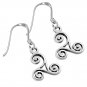 Tiny Celtic Triskle Triple Spiral Silver Earrings, Solid Sterling Silver, ep164