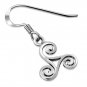 Tiny Celtic Triskle Triple Spiral Silver Earrings, Solid Sterling Silver, ep164
