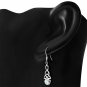 Long Rainbow Moonstone Trinity Knot Silver Earrings, 925 Solid Sterling Silver