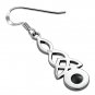 Long Black Onyx Trinity Knot Silver Earrings, 925 Solid Sterling Silver