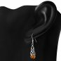 Celtic Knot Stone Sterling Silver Earrings, set w Baltic Amber, e298