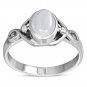 Rainbow Moonstone Celtic Style Silver Ring, MIX US Size, Solid Sterling Silver