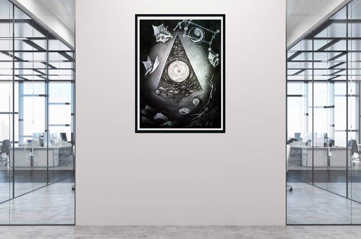 Pastel drawing Black and white02