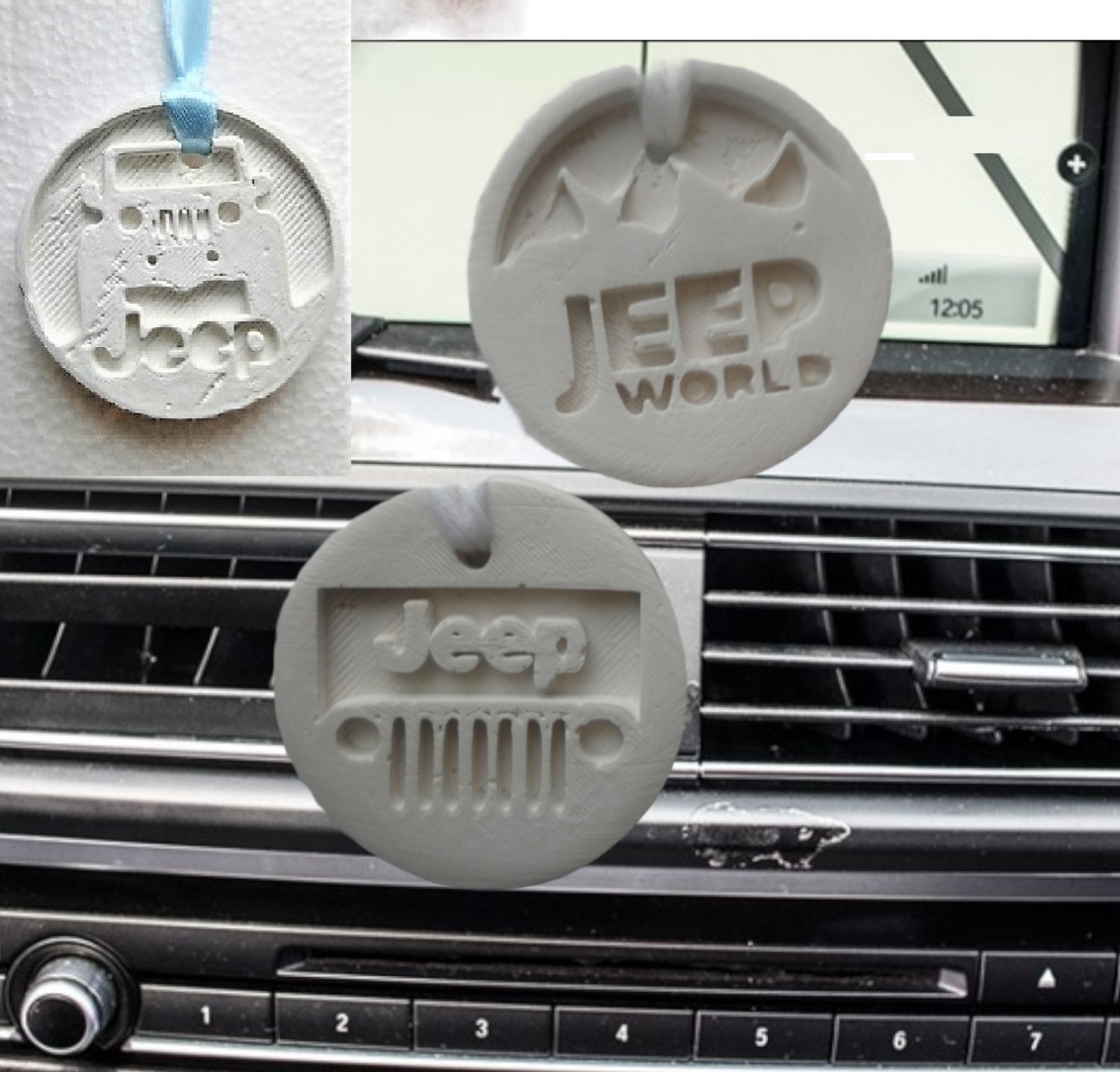 Scented plaster Jeep Mountain pendent Set (4)