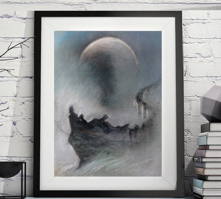 pastel drawing night landscapes