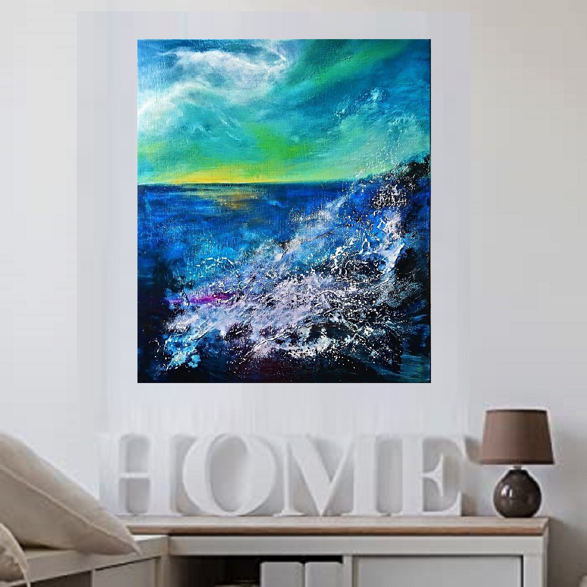 Acrylic painting Ocean -bleu C