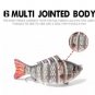 5x 10cm 7 Segment Swim bait Lures Fishing Bait Fish Lure Hook Practical