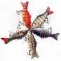 5x 10cm 7 Segment Swim bait Lures Fishing Bait Fish Lure Hook Practical