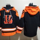 Cincinnati Bengals Blank Black Lace-Up Pullover Hoodie Jersey