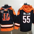 Cincinnati Bengals #55 Logan Wilson Black Lace-Up Pullover Hoodie Jersey