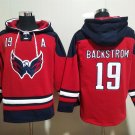 Washington Capitals #19 Nicklas Backstrom Red Lace-Up Pullover Hoodie Jersey