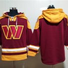 Washington Commanders Blank Burgundy Lace-Up Pullover Hoodie Jersey