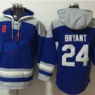Men's Los Angeles Dodgers #8 #24 Kobe Bryant Royal Lace Up Pullover Jersey Hoodie