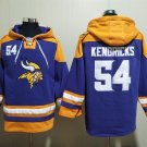 Men's Minnesota Vikings #54 Eric Kendricks Purple Gold Lace-Up Pullover Jersey Hoodie