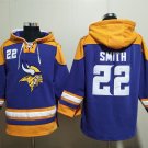Men's Minnesota Vikings #22 Harrison Smith Purple Gold Lace-Up Pullover Jersey Hoodie