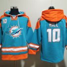 Men's Miami Dolphins #10 Tyreek Hill Aqua Lace-Up Pullover Jersey Hoodie