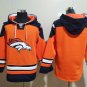 Men's Denver Broncos Blank Custom Any Name/Number Orange Lace-Up Pullover Jersey Hoodie