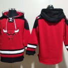 Men's Chicago Bulls Blank Custom Any Name/Number Red Lace-Up Pullover Hoodie Jersey