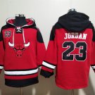 Men's Chicago Bulls #23 Michael Jordan Red Lace-Up Pullover Hoodie Jersey