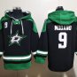 Men's Dallas Stars #9 Mike Modano Black Kelly Green Lace-Up Pullover Hoodie Jersey