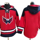 Washington Capitals Blank Custom Any Name/Number Red Lace-Up Pullover Hoodie Jersey