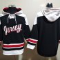 Men's New Jersey Devils Blank Custom Any Name/Number Alternate Black Lace-Up Pullover Hoodie Jersey