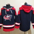 Men's Columbus Blue Jackets Blank Custom Any Name/Number Navy Lace-Up Pullover Hoodie Jersey