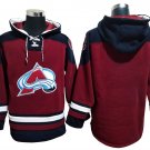 Men's Colorado Avalanche Blank Custom Any Name/Number Burgundy Lace-Up Pullover Hoodie Jersey