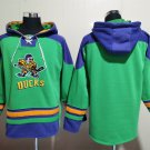 Men's Anaheim Ducks Movie Blank Custom Any Name/Number Green Lace-Up Pullover Hoodie Jersey